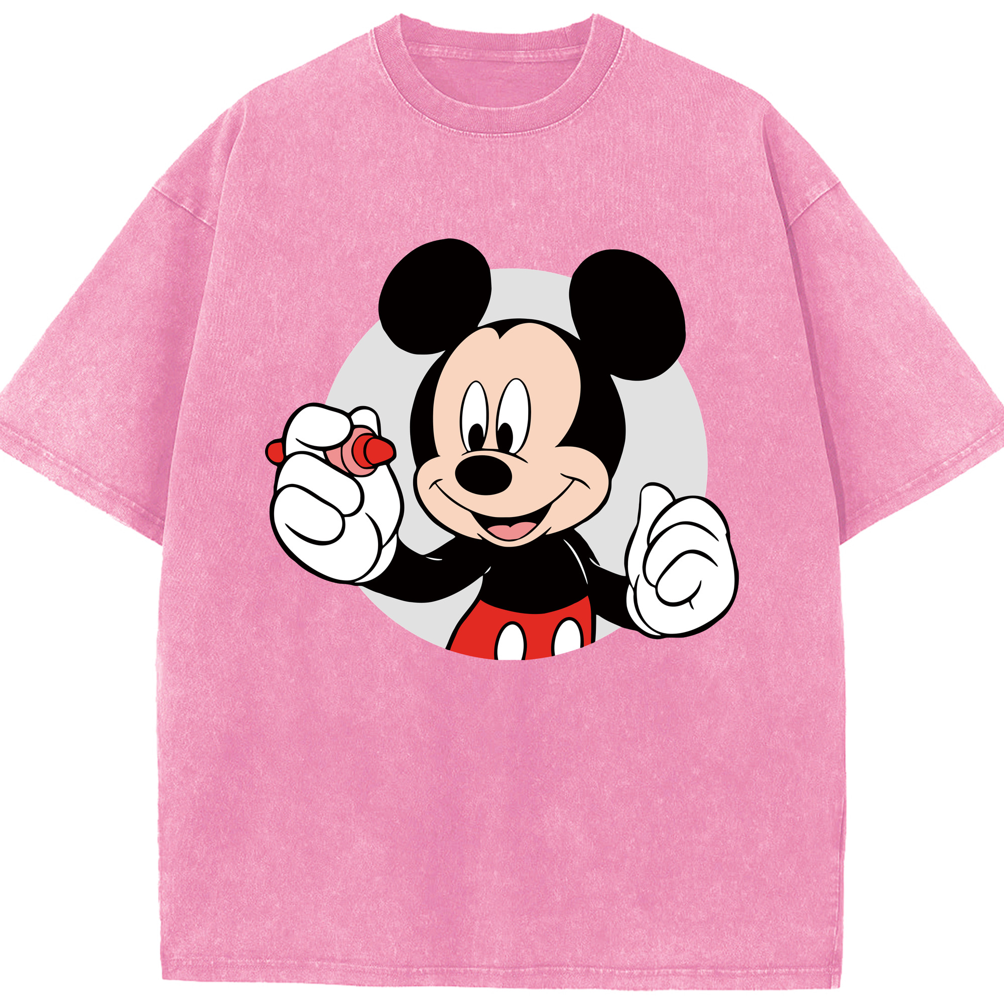 （画像用） ミッキーマウス Mickey Mouse 綿100% ヴィンテージ風 半袖Tシャツ（フロントプリント）